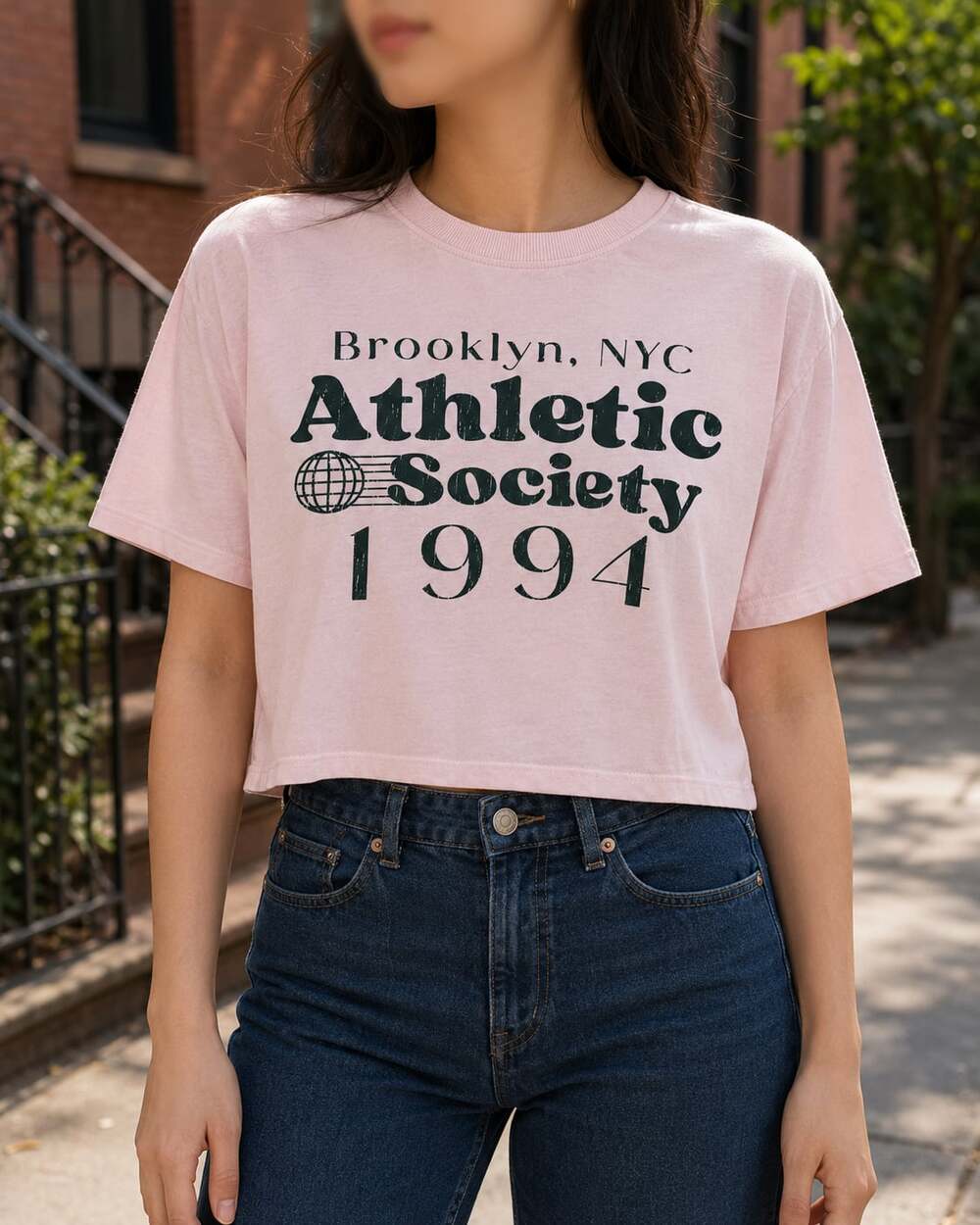 NWT No Boundaries Brooklyn NYC Athletic Society Cropped Tee